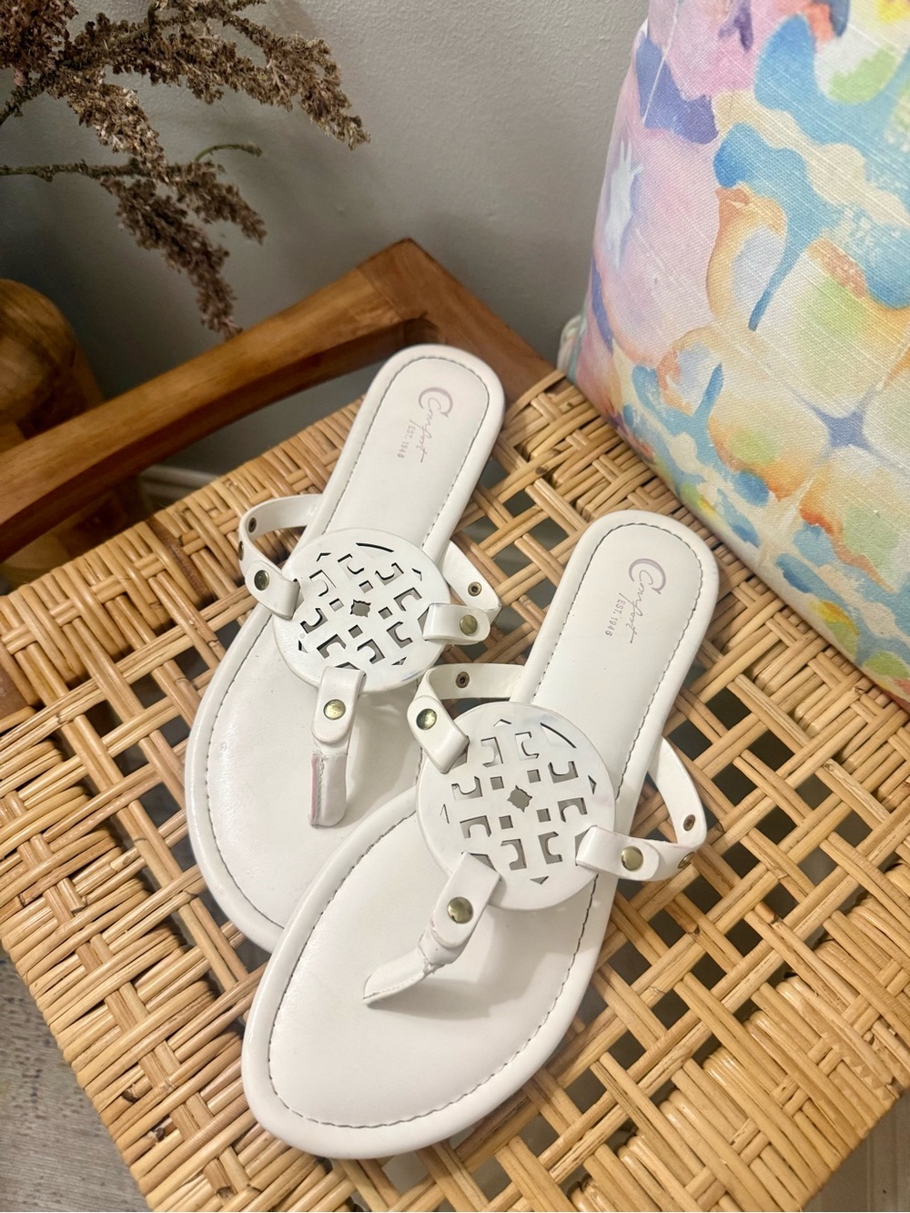 White Chic Designer Look Sandals